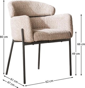 Design Eetkamerstoel Boucle Zandkleur