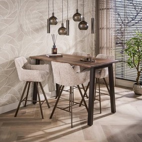 Bartafel Acaciahout Met Staal - 147 X 80cm.