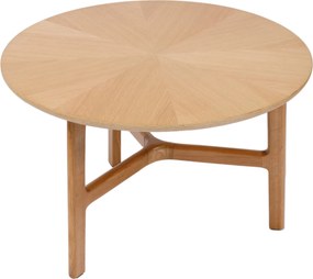 Mazzoni BELLUNO Naturel Essen - HOUTEN SALONTAFEL Ø65 cm ROND MODERN CLASSIC
