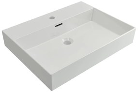 Plieger Kansas badmeubel 60cm met glans witte wastafel zonder kraangat wit mat