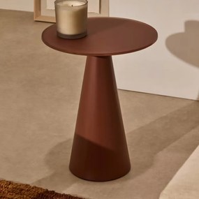Kave Home Wilshire Ronde Bijzettafel Mat Glas Terracotta 35 Cm - 35 X 35cm.