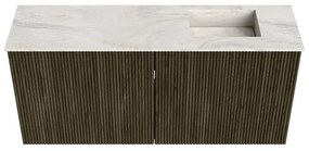 Mondiaz Joya DLux 90cm toiletmeubel shadow met wastafel faye rechts 1 kraangat ostra