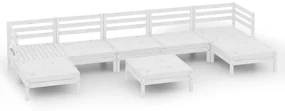 vidaXL 8-delige Loungeset massief grenenhout wit