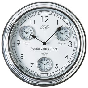 Rivièra Maison - World Cities Clock - Kleur: zilver