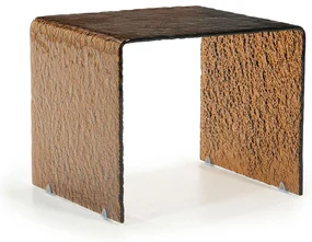 By-Boo Ripple Glazen Bijzettafel Retro Bruin - 50 X 45cm.