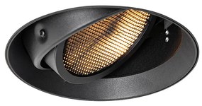 Moderne inbouwspot zwart GU10 AR111 rond trimless - Oneon Honey
