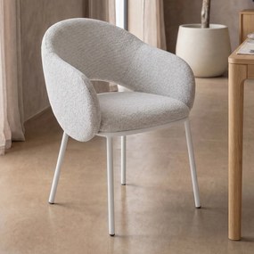 Moderne Stoel Beige Met Ronde Rugleuning