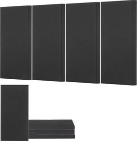 VEVOR akoestische panelen, 4-pack, 600x300x50 mm, geluidsabsorberende panelen van glasvezel, zelfklevend, akoestische wandpanelen, voor studio's, kantoren, thuisbioscopen en vergaderruimtes, zwart