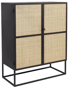 Rotan Kastje Zwart Japandi Stijl - 80x38x100cm.