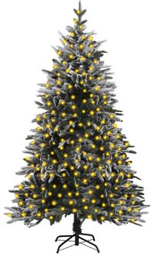 vidaXL Kunstkerstboom met LED's en sneeuw 240 cm PVC en PE