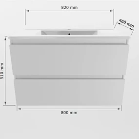 Mondiaz Aivy badmeubel 80cm talc met wastafel keramiek wit glans 1 kraangat en spiegel
