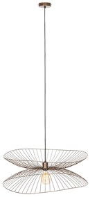 Design hanglamp donkerbrons met dubbele kap - Pua