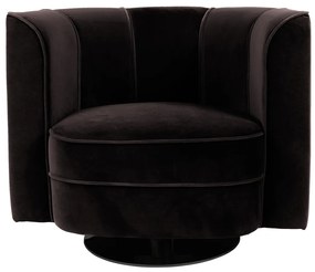 Dutchbone Flower Fluwelen Draaifauteuil Zwart