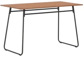 vidaXL Eettafel 120x60x73 cm massief multiplex staal bruin