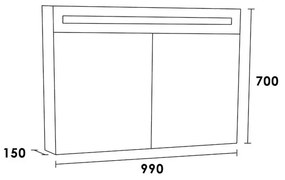 Sanituba Spiegelkast Double Face 100cm Mat Wit