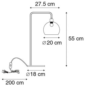 Moderne tafellamp zwart met smoke kap - Maly Modern E27 rond Binnenverlichting Lamp