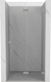 Mexen Lunar-F opklapbare douchedeur rechts 80 cm, transparant, geborsteld nikkel - 836-080-000-97-00-P