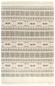 vidaXL Kelim vloerkleed met patroon 120x180 cm katoen grijs/roze