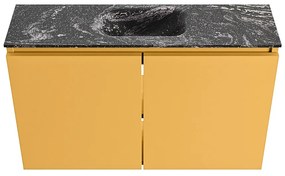 Mondiaz Ture DLux toiletmeubel 80cm ocher met wastafel lava midden zonder kraangat