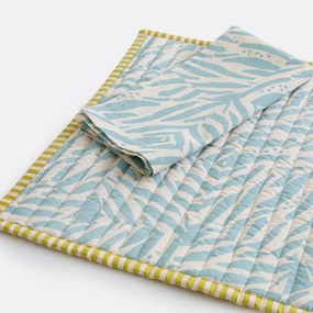 Set van 4 bedrukte katoenen voile servetten, LEAN