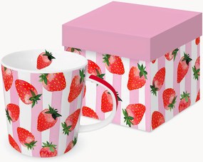 Mok Strawberry & Stripes van nieuw bottenporselein