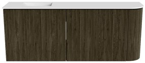 Mondiaz Joya 100cm toiletmeubel ronding rechts shadow met wastafel faye links zonder kraangat talc