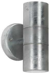 Up en Down Muurlamp Zink met LED
