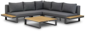 Hoek loungeset  Aluminium/Outdoor textiel/Aluminium/teak Grijs 5 personen Lifestyle Garden Furniture Club