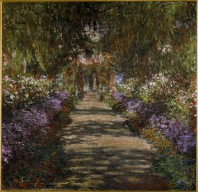 Monet, Claude - Kunstdruk Allee in the garden of Giverny, (40 x 40 cm)