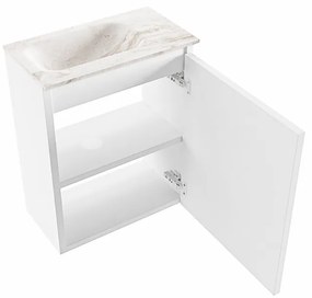 Mondiaz Ture DLux toiletmeubel 40cm talc met wastafel frappe links zonder kraangat