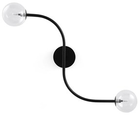 Dubbele wandlamp in metaal en glas, Macha