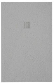 ZEZA Grade Douchebak - 140x90cm - antislip - antibacterieel - mineraalmarmer - rechthoek - mat perla (lichtgrijs) 400000000000020097