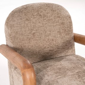 By-Boo Retrova Fauteuil Met Hout Taupe