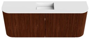 Mondiaz Joya 105cm toiletmeubel ronding links/rechts ruby met wastafel faye midden 1 kraangat talc