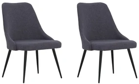 vidaXL Eetkamerstoelen 2 st stof donkergrijs