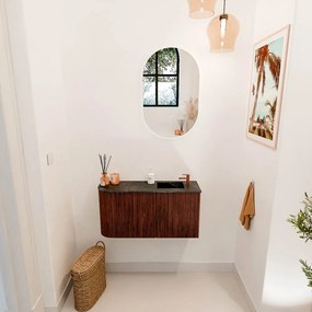Mondiaz Joya DLux 80cm toiletmeubel ronding links ruby met wastafel faye rechts 1 kraangat lava