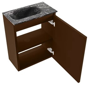 Mondiaz Ture DLux toiletmeubel 40cm rust met wastafel lava links met kraangat