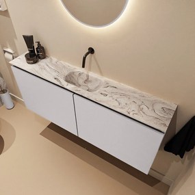 Mondiaz Ture DLux toiletmeubel 120cm cale met wastafel glace midden zonder kraangat