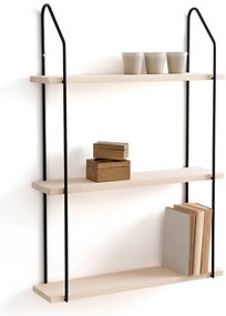 Driedubbel wandrek, grenen en metaal L65 cm, Vinto