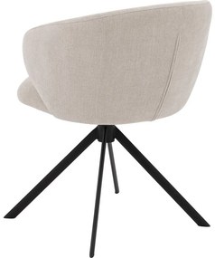 Goossens Stoel Noomi beige stof met armleuning,