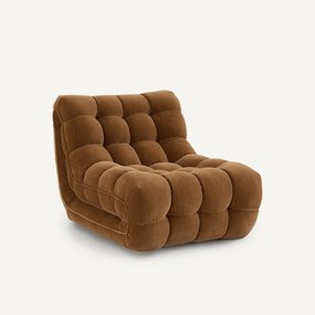 Modulaire gecapitonneerde fauteuil, fluweel, JUD