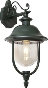 Klassieke buiten wandlamp donkergroen met helder glas - Genoa