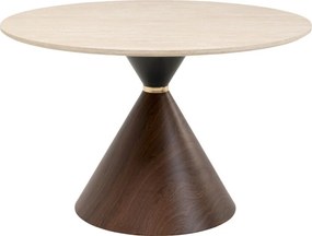 Kare Design Cono Ronde Eettafel Travertinlook - 120 X 120cm.