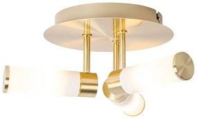Moderne badkamer plafondlamp messing 3-lichts IP44 - Bath