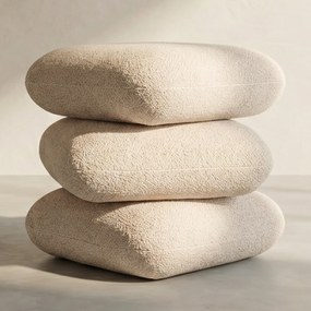 Gestapelde Poef Beige