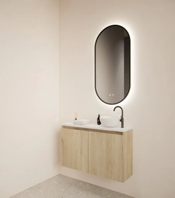 Gliss Design Echo toiletmeubel 80cm evoke eiken met toppaneel wit mat