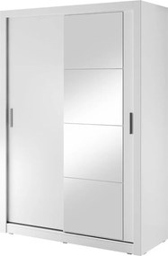 Kledingkast Fresno 103, Wit, 215x150x60cm, 141 kg, Kledingkast deuren: Schuivend, Aantal planken: 5, Aantal planken: 5