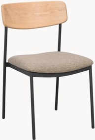 Stapelbare eetstoelen Maymont van eikenhout, 2-delig