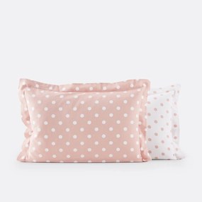 Kussensloop in flanel met stippenprint, Clarisse