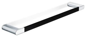 Nemo Stock Scura handdoekhouder 64 cm wandmontage 640 x 20 x 80 mm messing verchroomd zwart soft touch A2018CCU0010VM